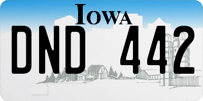 IA license plate DND442