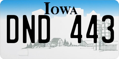 IA license plate DND443