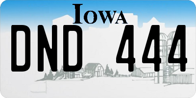 IA license plate DND444