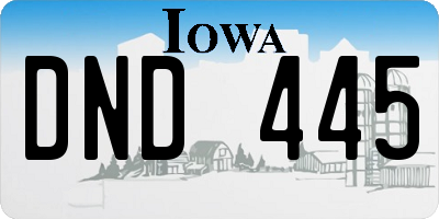 IA license plate DND445