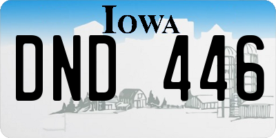 IA license plate DND446