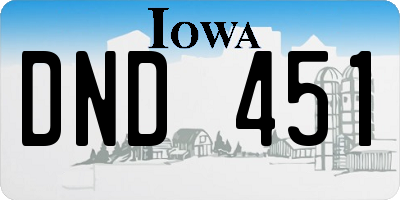 IA license plate DND451