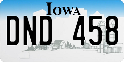 IA license plate DND458