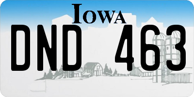 IA license plate DND463