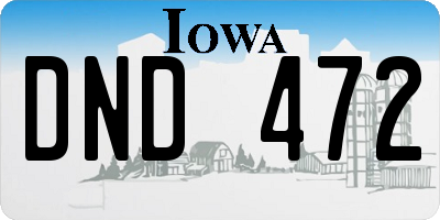 IA license plate DND472