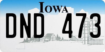 IA license plate DND473