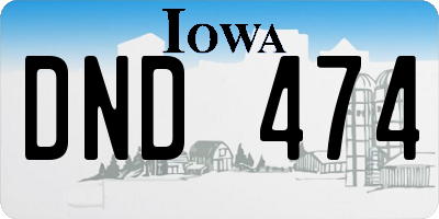 IA license plate DND474