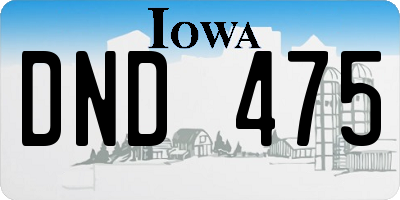 IA license plate DND475