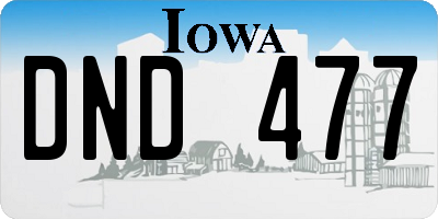 IA license plate DND477