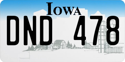 IA license plate DND478