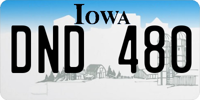 IA license plate DND480