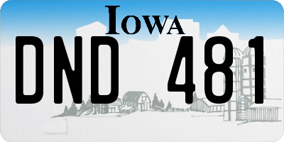 IA license plate DND481