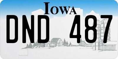 IA license plate DND487