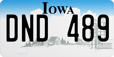 IA license plate DND489