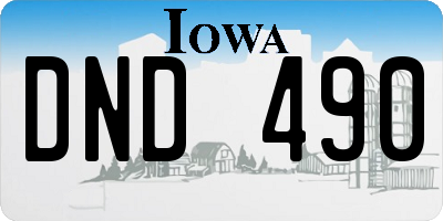 IA license plate DND490