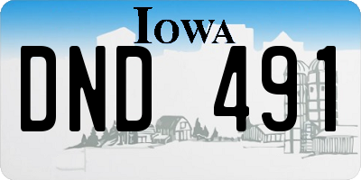 IA license plate DND491