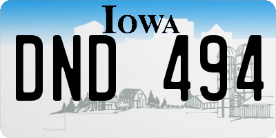 IA license plate DND494