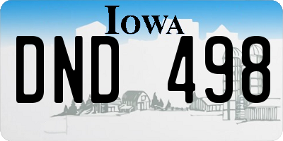 IA license plate DND498