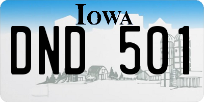 IA license plate DND501
