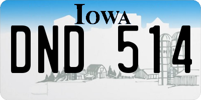 IA license plate DND514