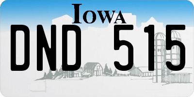 IA license plate DND515