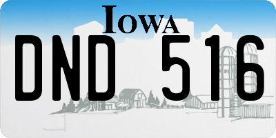 IA license plate DND516