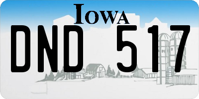 IA license plate DND517