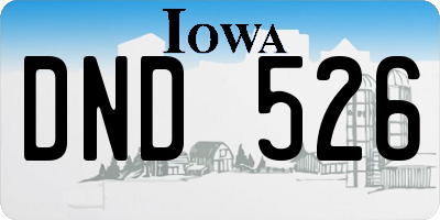 IA license plate DND526