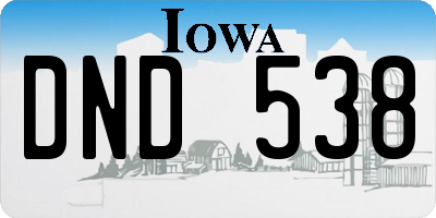 IA license plate DND538