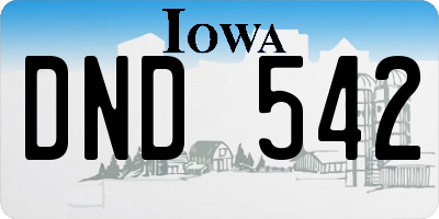 IA license plate DND542
