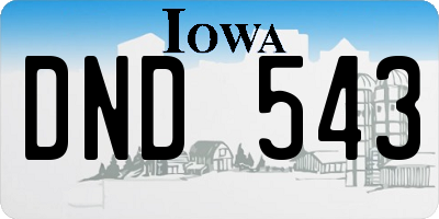 IA license plate DND543