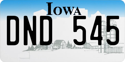IA license plate DND545