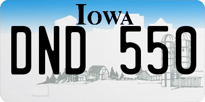 IA license plate DND550