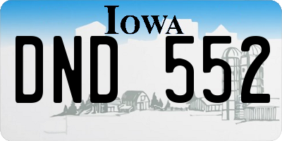 IA license plate DND552