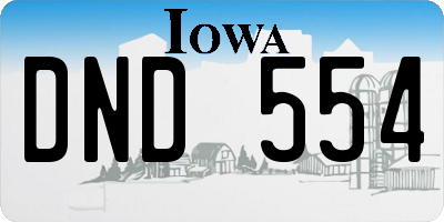 IA license plate DND554