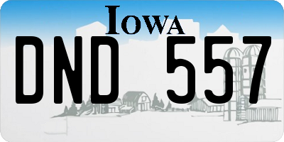 IA license plate DND557