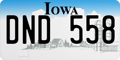 IA license plate DND558