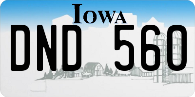 IA license plate DND560