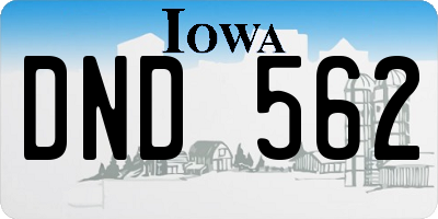 IA license plate DND562