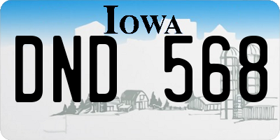 IA license plate DND568