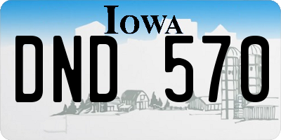 IA license plate DND570
