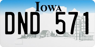 IA license plate DND571