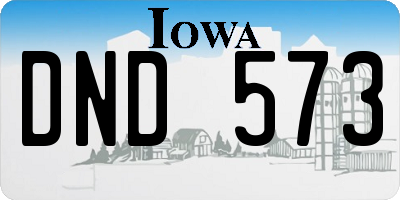 IA license plate DND573