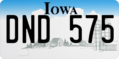 IA license plate DND575