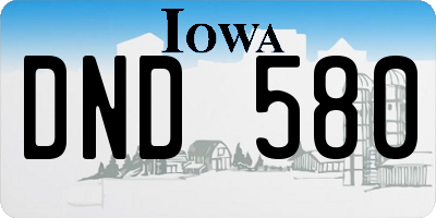 IA license plate DND580