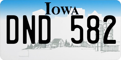 IA license plate DND582
