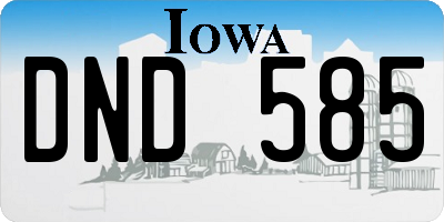 IA license plate DND585