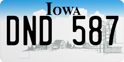 IA license plate DND587