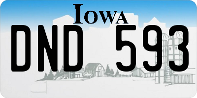 IA license plate DND593