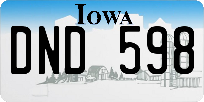 IA license plate DND598